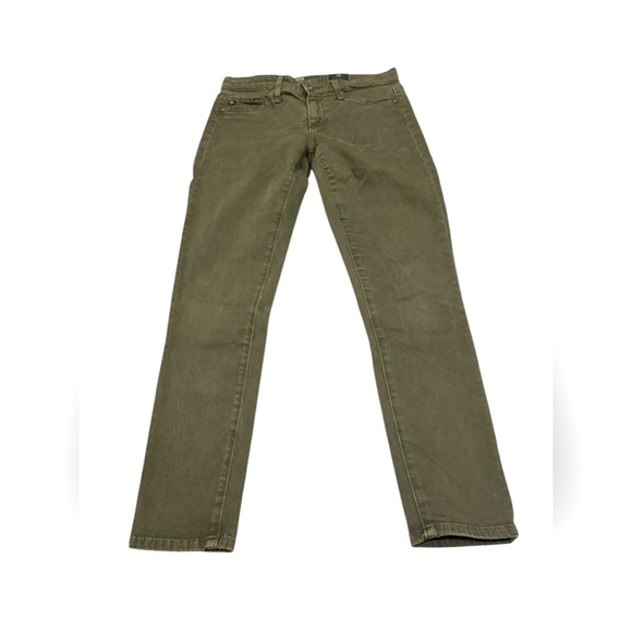AG Adriano Goldschmied Abbey Jeans Womens Green Mid Rise Ankle Super Skinny 24P - Picture 1 of 4